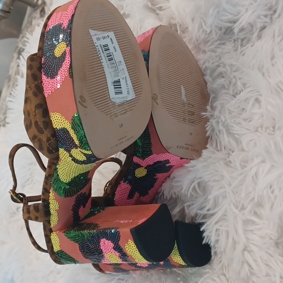 New Kurt Geiger London Floral Sequin Platform Leopard Print Sandals EU 41 - Picture 11 of 12